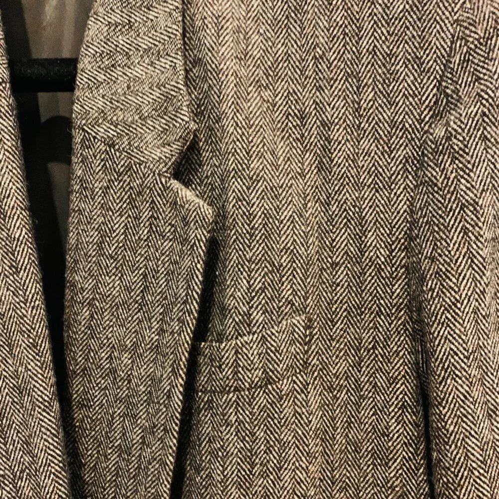 Designer JUN Men's Herringbone Wool Suit Size Medium - Picture 2 of 16